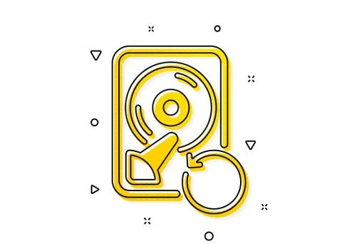 Recovery hdd icon. Backup data sign. Restore information. Vector Illustrazione stock