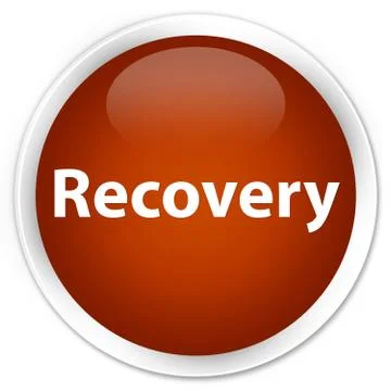 Recovery premium brown round button Stock Illustration