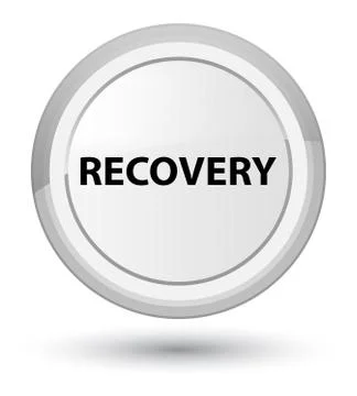 Recovery prime white round button Stock Illustration