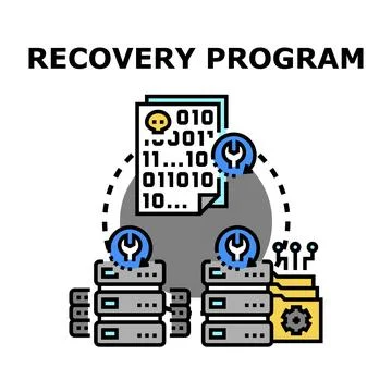 Recovery program restoring corrupted data from servers Ilustración de archivo
