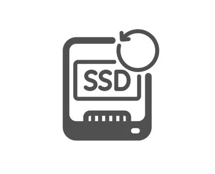 Recovery ssd icon. Backup data sign. Restore information. Vector Illustrazione stock