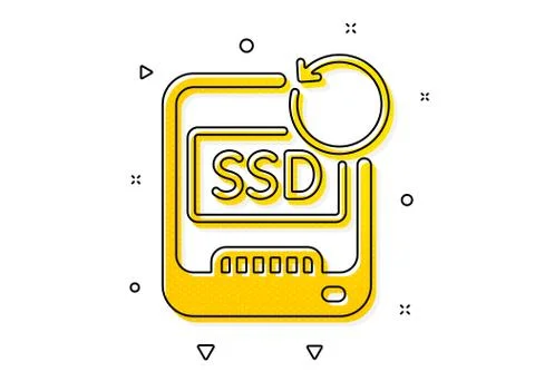 Recovery ssd icon. Backup data sign. Restore information. Vector Stock Illustration
