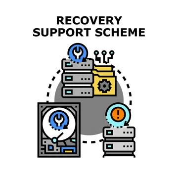 Recovery support scheme for data and system error Stock Illustration