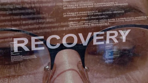 Recovery text on female software developer Stock Footage 108042386