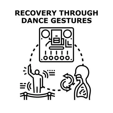 Recovery through dance gestures animation concept Illustrazione stock
