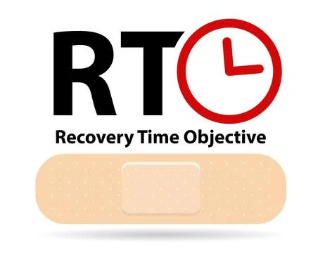 Recovery time objective concept Stock Illustration