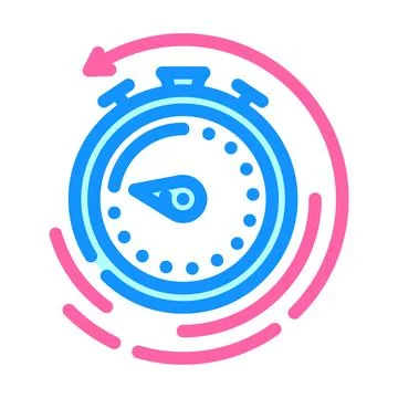 Recovery timer clock wellness color icon vector illustration Stock Illustration