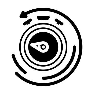 Recovery timer clock wellness glyph icon vector illustration 库存插图