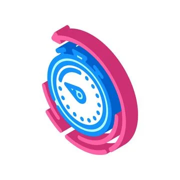 Recovery timer clock wellness isometric icon vector illustration Stock Illustration