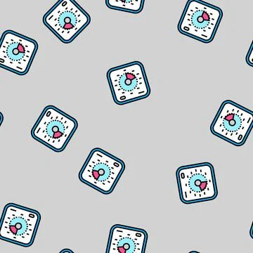 Recovery timer clock wellness vector seamless pattern Stockillustratie