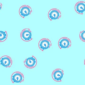 Recovery timer clock wellness vector seamless pattern 库存插图