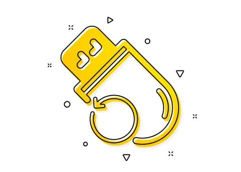 Recovery usb memory icon. Backup data sign. Restore information. Vector Illustrazione stock
