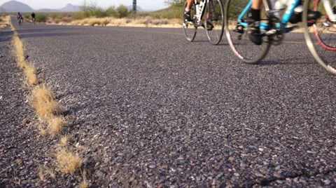 Recreation Bicycle Training on Highway Stock Footage 37679052