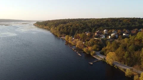 Recreation complex outside the city. View from a height Stock Footage 162697282