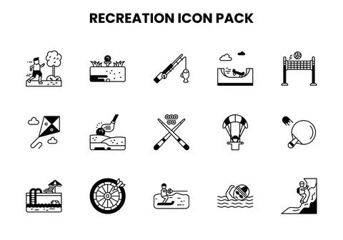 Recreation DuoTone Vector Icons Pack Stock Illustration