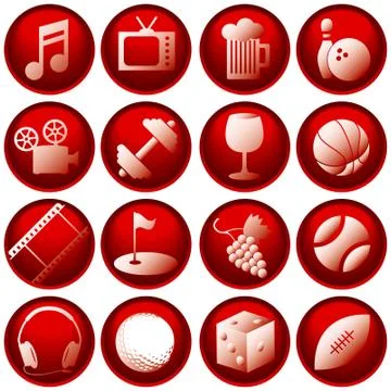 Recreation icon buttons Illustration