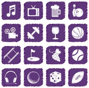 Recreation icons 스톡 일러스트