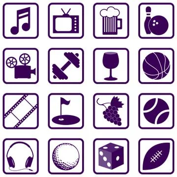 Recreation icons Stockillustratie