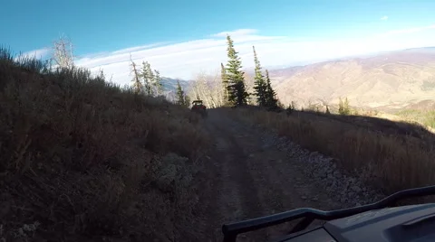 Recreation ride steep mountain trail ATV POV HD Stock Footage 68650553