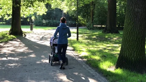 Recreation time in the public park in Poland in the city of Wroclaw Stock Footage