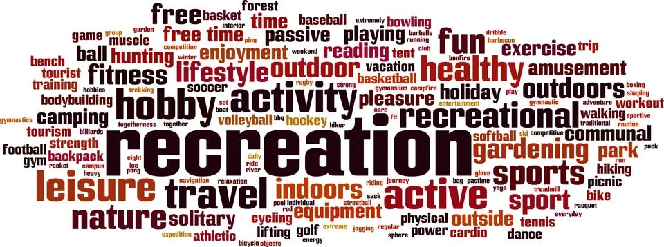 Recreation word cloud Stock Illustration