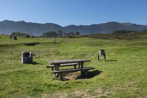 Recreational Area of Guadamia in The Cliffs of Hell in Ribadesella town, As.. Stock Photos