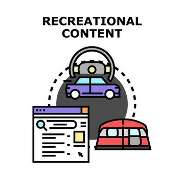 Recreational content creating virtual and outdoor experiences Stock Illustration