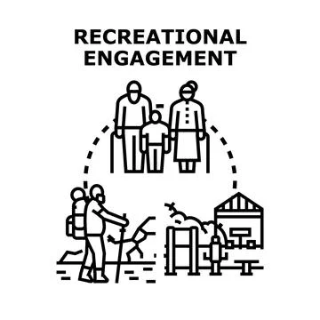 Recreational engagement concept vector representing active lifestyle Illustrazione stock