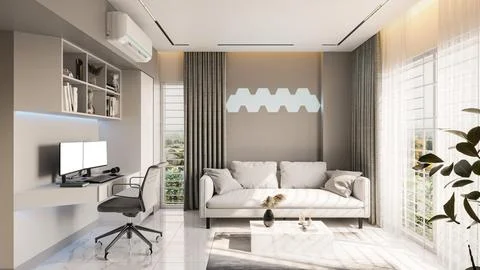 Recreational Entertainment Adding Fun and Games to Your Living Room Design Stock-Illustration