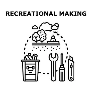 Recreational making hobby and creative occupation concept Stock Illustration