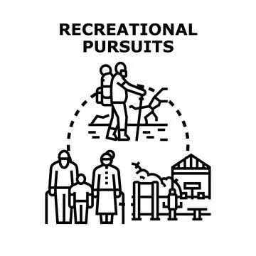 Recreational pursuits concept with different activity options Stock Illustration