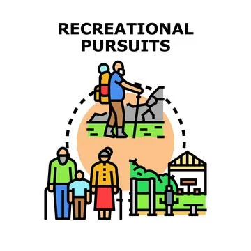 Recreational pursuits concept with different activity options Stock Illustration
