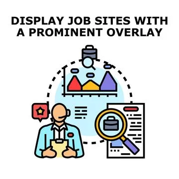 Recruiter analyzing job market data and career opportunities Stock Illustration