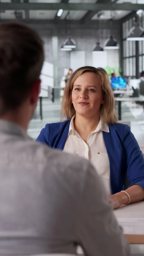 Recruiter Shaking Hands With Candidate After Successful Job Interview Stock Footage 331520943