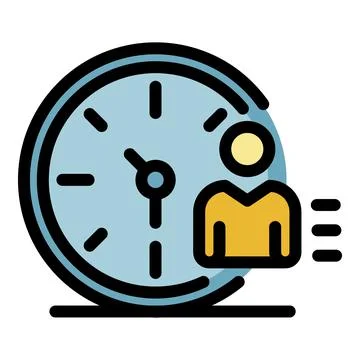 Recruiter time work icon color outline vector Stock Illustration