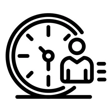 Recruiter time work icon, outline style Illustrazione stock