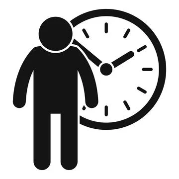 Recruiter work time icon, simple style Stock Illustration