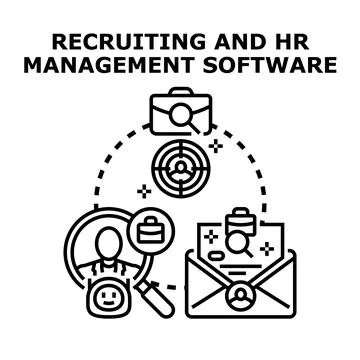 Recruiting and hr management software illustrating candidate selection Illustrazione stock