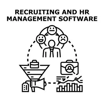 Recruiting and hr management software process and analytics 스톡 일러스트