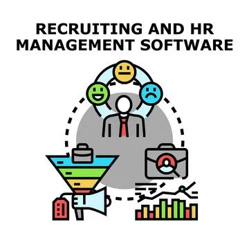Recruiting and hr management software process and analytics 스톡 일러스트