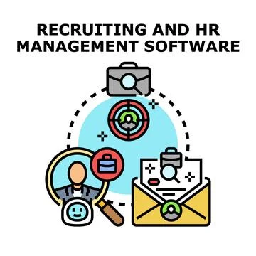 Recruiting and hr management software illustrating candidate selection Stock Illustration