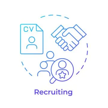 Recruiting blue gradient concept icon Illustrazione stock