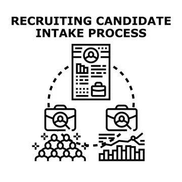 Recruiting candidate intake process and human resource management concept 스톡 일러스트