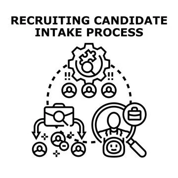 Recruiting candidate intake process vector illustration 스톡 일러스트