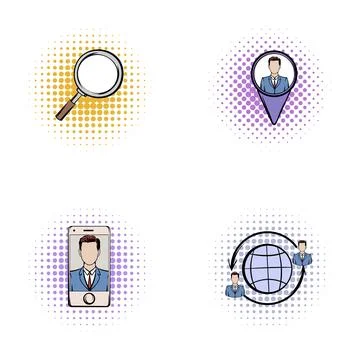 Recruiting human resources talent searching global business Stock Illustration