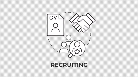 Recruiting line concept icon animation Stock Footage 337774110