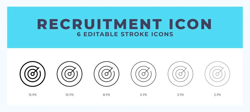 Recruiting line icon illustrations with editable strokes. Illustrazione stock