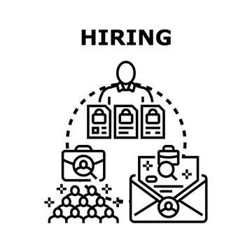 Recruiting manager selecting candidates for new job Ilustración de archivo