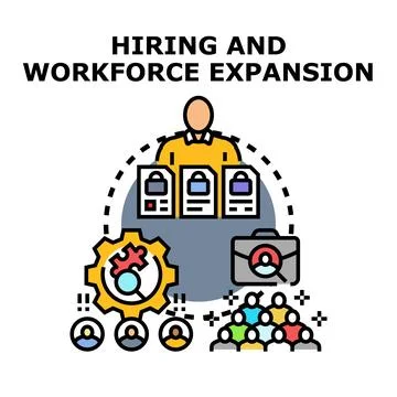 Recruiting new employees for workforce expansion concept Stock Illustration