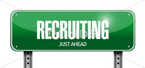 Recruiting road sign illustration design Stock Illustration